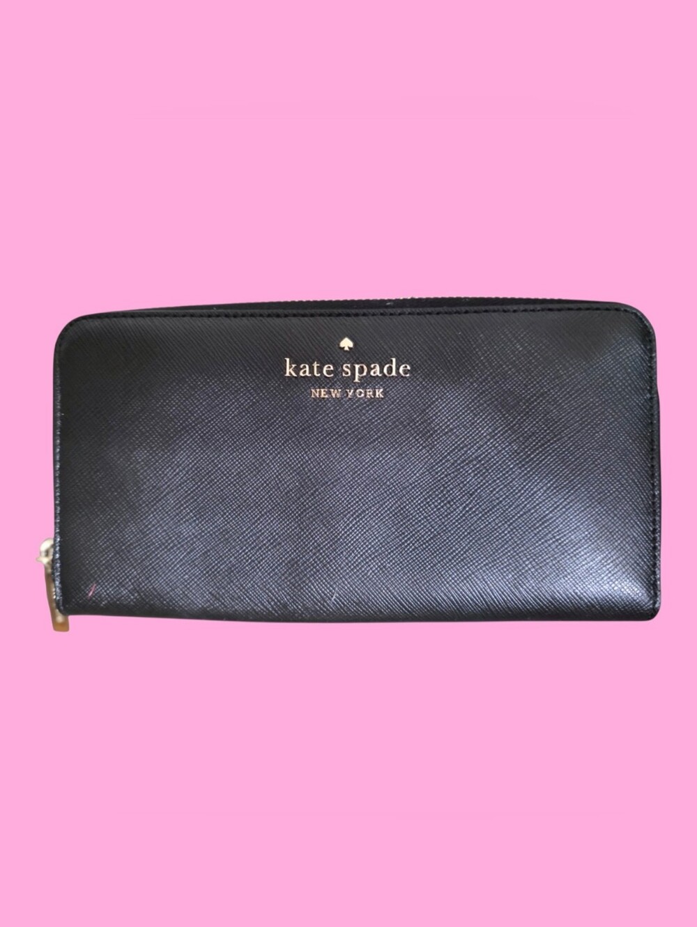 Kate Spade Black Saffiano Leather Zip Pouch